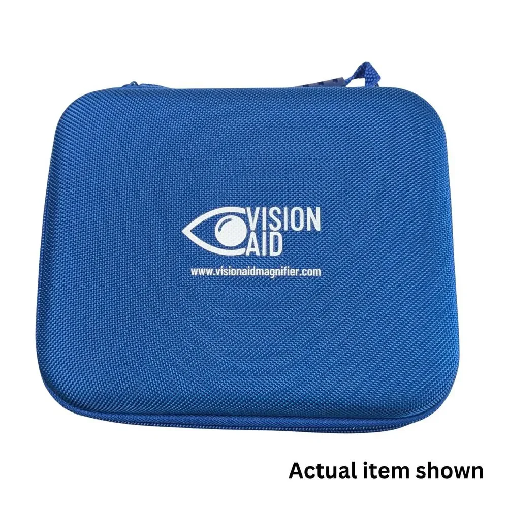 🔍 Vision Aid Magnifier Headset Battery Powered 5 Lenses Blue Case Crafting